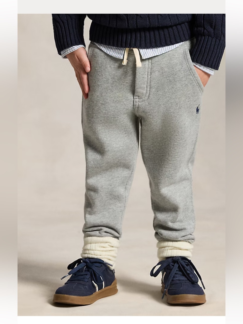 POLO GREY FLEECE JOGGER SWEAT PANTS TODDLERS BOY 2T